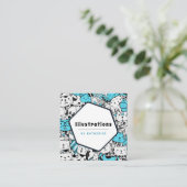 Cute Cat Pattern Cartoonist Graphic Designer Fun Vierkante Visitekaartje (Staand voorkant)