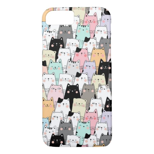 Cute Cat Pattern Case-Mate iPhone Case (Achterkant)