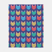 Cute Cat Pattern Fleece Deken (Voorkant)
