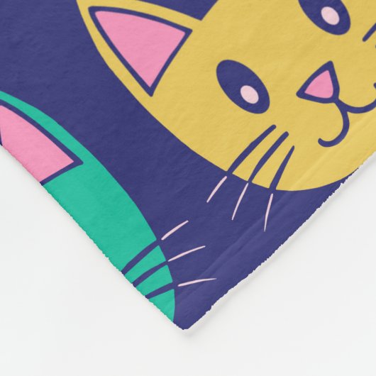 Cute Cat Pattern Fleece Deken (Hoek)