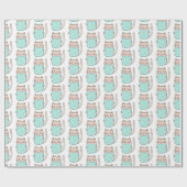 Cute Cat Pattern Girls Birthday Cadeaupapier (Vlak)