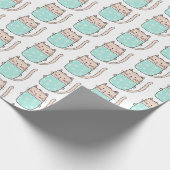 Cute Cat Pattern Girls Birthday Cadeaupapier (Hoek)