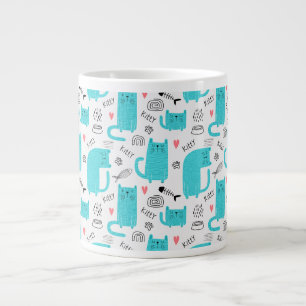 Cute Cat Pattern Grote Koffiekop