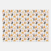 Cute Cat Pattern Inpakpapier Vel (Voorkant)