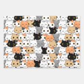 Cute Cat Pattern Inpakpapier Vel (Voorkant 3)