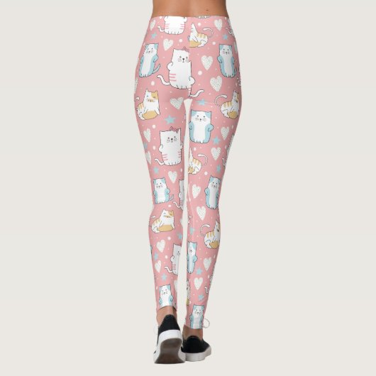 Cute Cat Pattern Leggings (Achterkant)