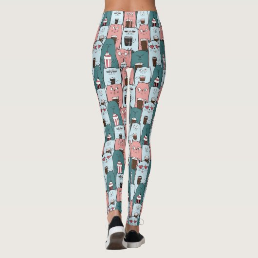 Cute Cat Pattern Leggings (Achterkant)