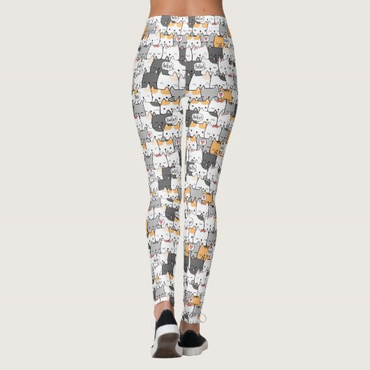 Cute Cat Pattern Leggings (Achterkant)