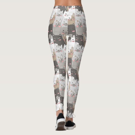 Cute Cat Pattern Leggings (Achterkant)
