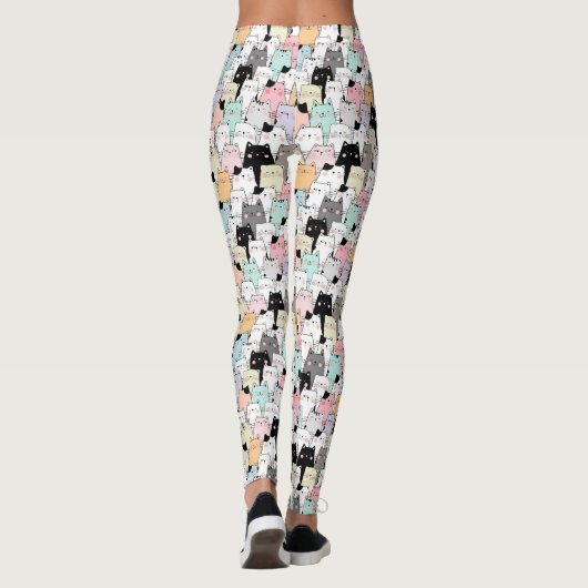 Cute Cat Pattern Leggings (Achterkant)