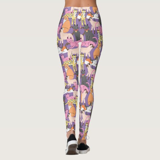 Cute Cat Pattern-Leggings Leggings (Achterkant)