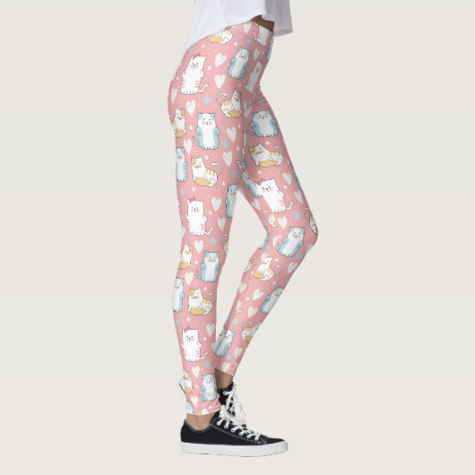 Cute Cat Pattern-Leggings Leggings (Rechts)