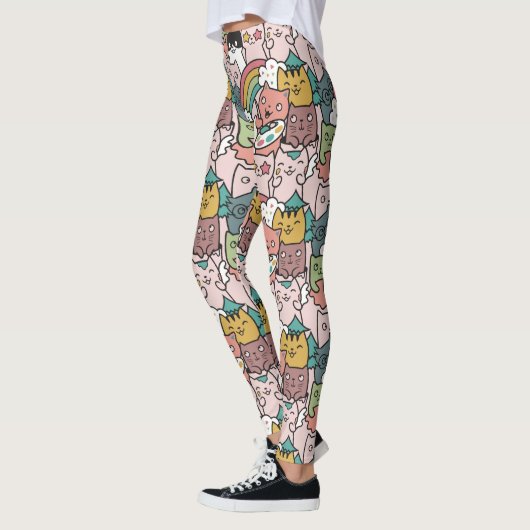 Cute Cat Pattern-Leggings Leggings (Links)