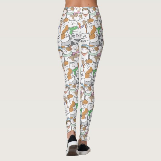 Cute Cat Pattern-Leggings Leggings (Achterkant)