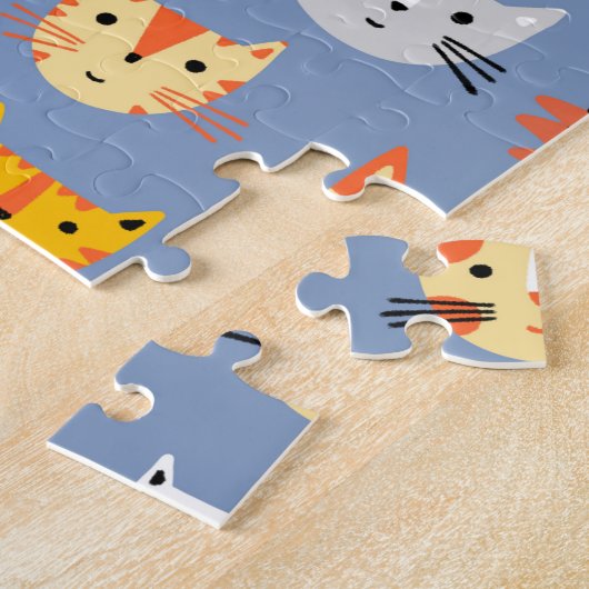 Cute Cat Pattern Legpuzzel (Zijkant)