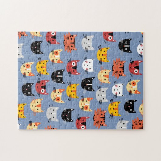 Cute Cat Pattern Legpuzzel (Horizontaal)