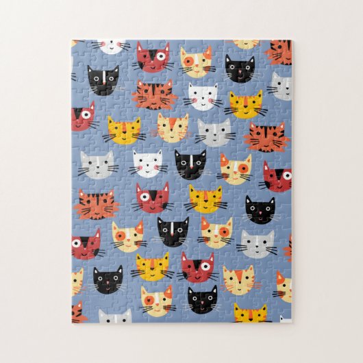 Cute Cat Pattern Legpuzzel (Verticaal)