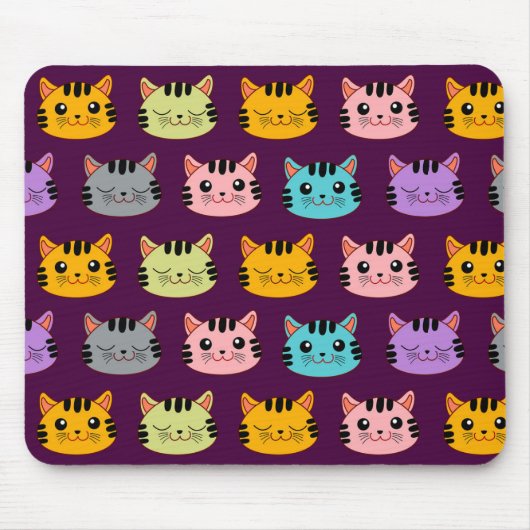 Cute Cat Pattern Muismat (Voorkant)