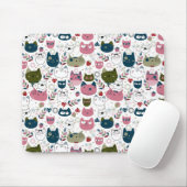 Cute Cat Pattern Muismat (Met muis)