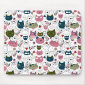 Cute Cat Pattern Muismat (Voorkant)