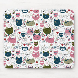 Cute Cat Pattern Muismat