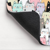 Cute Cat Pattern Muismat (Hoek)