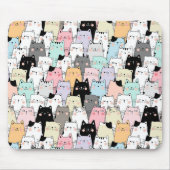 Cute Cat Pattern Muismat (Voorkant)