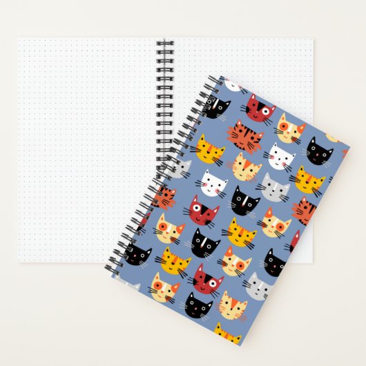 Cute Cat Pattern Notitieboek (Binnen)