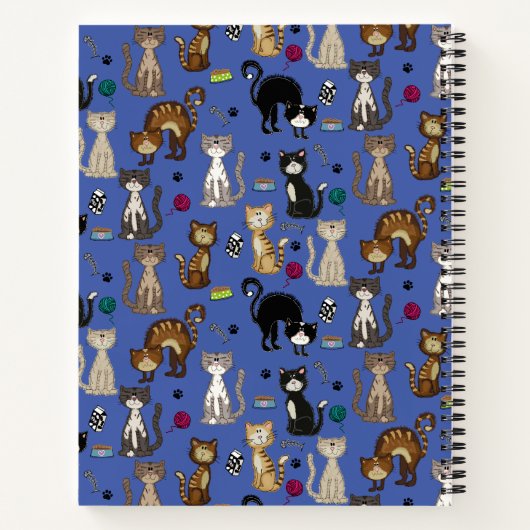 Cute Cat Pattern Persoonlijk Notitieboek (Achterkant)