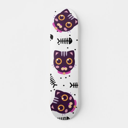 Cute Cat Pattern Persoonlijk Skateboard (Voorkant)