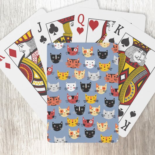 Cute Cat Pattern Pokerkaarten