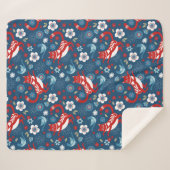 Cute Cat Pattern Sherpa Deken (Voorkant (horizontaal))