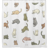 Cute Cat Pattern Shower Curtain Douchegordijn (Voorkant)