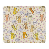 Cute Cat Pattern Snijplank (Voorkant)