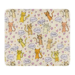 Cute Cat Pattern Snijplank