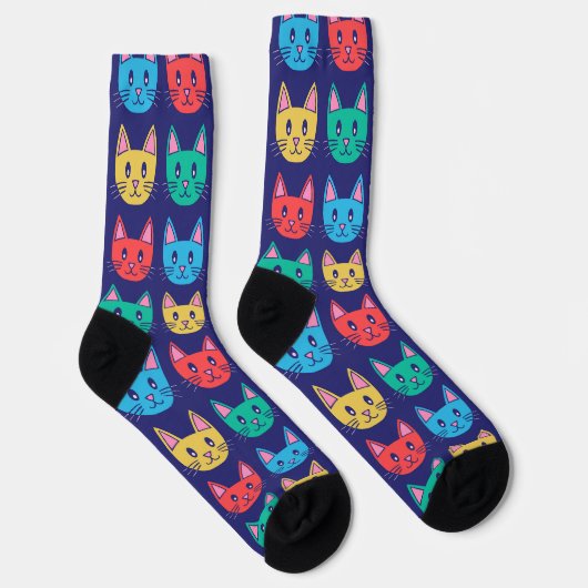 Cute Cat Pattern Sokken (Rechts)