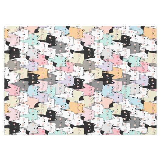Cute Cat Pattern Tablecloth Tafelkleed (Voorkant (Horizontaal))