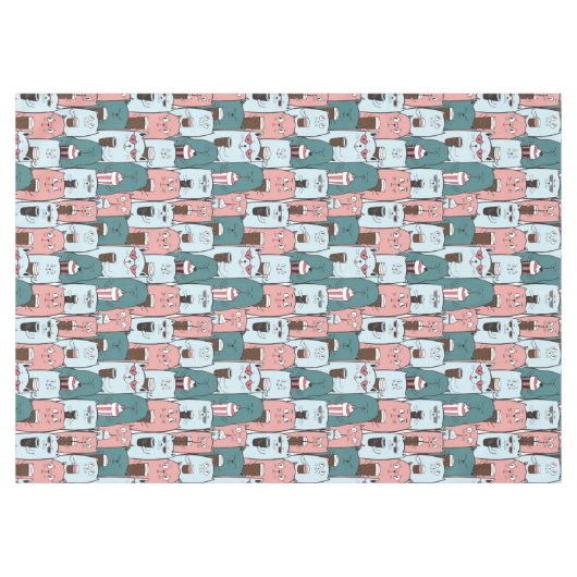 Cute Cat Pattern Tafelkleed (Voorkant (Horizontaal))