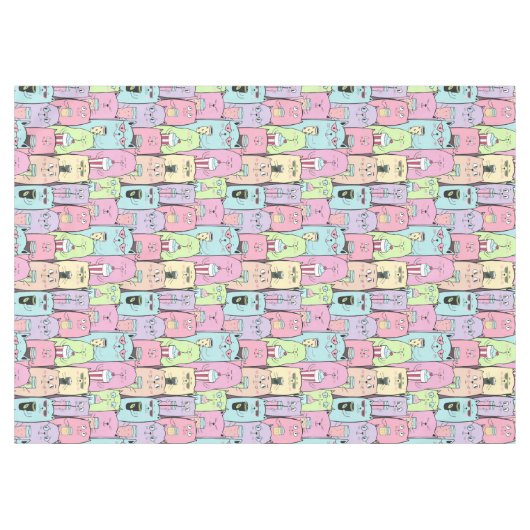 Cute Cat Pattern Tafelkleed (Voorkant (Horizontaal))