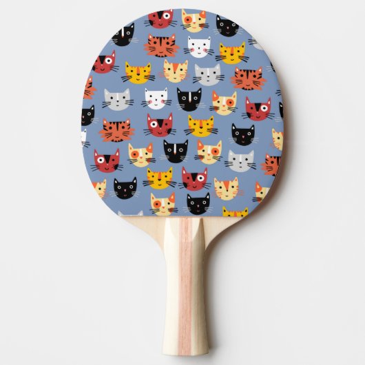 Cute Cat Pattern Tafeltennisbatje (Voorkant)