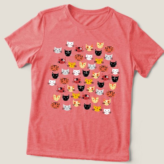 Cute Cat Pattern Tri-Blend Shirt