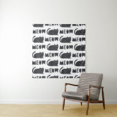 cute cat pattern. Vintage illustration Wandkleed (In situ)