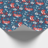 Cute Cat Pattern Wrapping Paper Cadeaupapier (Hoek)