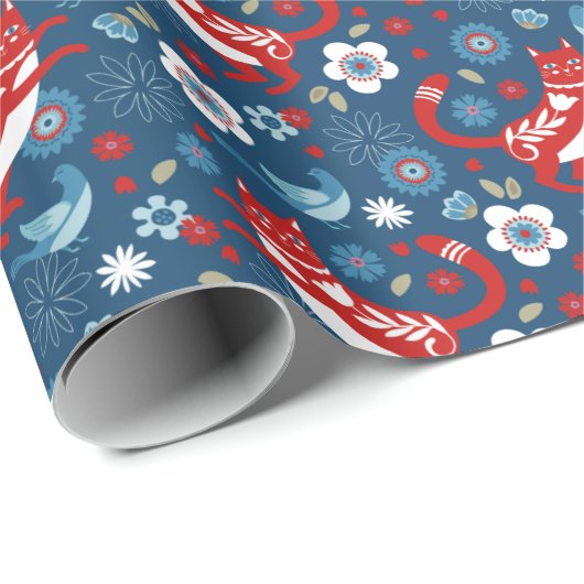 Cute Cat Pattern Wrapping Paper Cadeaupapier (Rol Hoek)