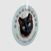 Cute Cat Paw Prins Lijst kerstmis Ornament (voorkant)