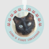 Cute Cat Paw Prins Lijst kerstmis Ornament (achterkant)
