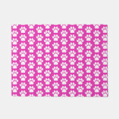 Cute Cat Paw Print Roze en White Pattern Deurmat (Voorkant)