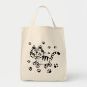 CUTE CAT PAWS GROCERY TAS (Voorkant)