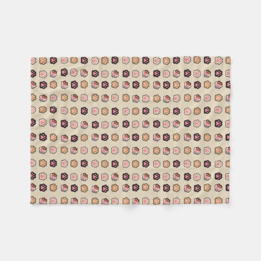 Cute Cat Paws Patroon Fleece Deken (Voorkant (Horizontaal))