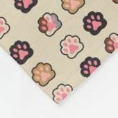 Cute Cat Paws Patroon Fleece Deken (Hoek)